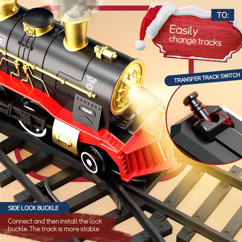 WATUDOU Set 3-5 4-7, Set Set 3 4 5 6 Train for Kids Classic Christmas Electric Train Toys with Steam Locomotive Engine