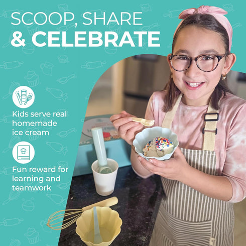 Set 512 Tovla Jr. Kids Ice Cream Science Kit | Make Real Ice Cream with Reusable Tools | STEM Learning Activity & Gift