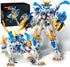 Mecha Building Blocks 2in1 Animal Transforming Robot Set with White Tiger Collectible Toys for Ages 8+