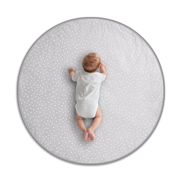Byrd & Blume Round Baby Play Mat, Organic Cotton Soft Padded Nursery