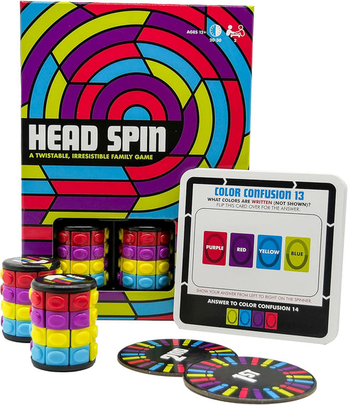 Project Genius Head Spin – Family Two-Player Fidget-Spinner Game, Ages 12+, 200 Challenges in 10 Puzzle Styles