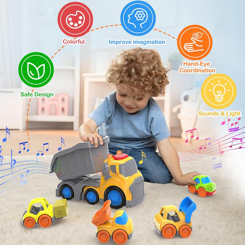 7.6" 2-4, Set 18M+, 2, 3, 4, P&C Toddler Construction Dump Truck Toys for Ages Beach Sand Outdoor Toys Dump Truck