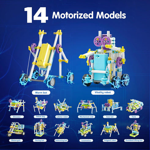 36-in-1 8-13 8 JOVA Klever Kits Motor Robotic Kits, Make Your Own Kids Craft Kits Educational STEM Toys for Ages Boys