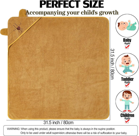 2Pack 31.5x31.5 Set Baby Bath Towel with Hooded Absorbent Soft Hooded Towel for Newborns Unisex in Bath Towel Gift