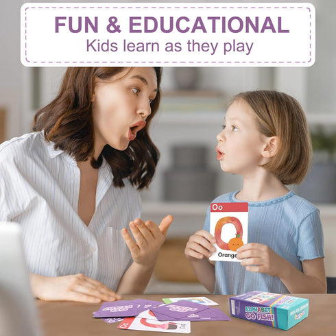 Kids,104 2-8 3 BenBen Alphabet Go Fish Card Game for Cards, Oversized ABC Learning Playing Cards, Memory Matching