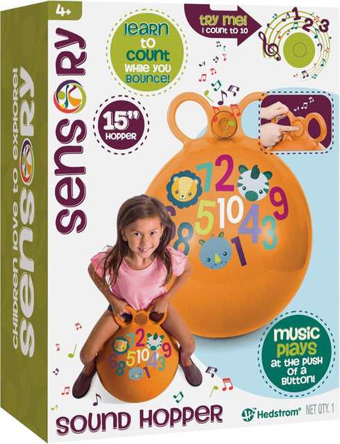 Hedstrom Sensory Learning Musical Hopper, 15-inch, Orange with Numbers
