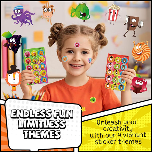 HORIECHALY Smelly Stickers Scratch and Sniff for Kids, 9 Scents 36 Sheets, Classroom Decoration