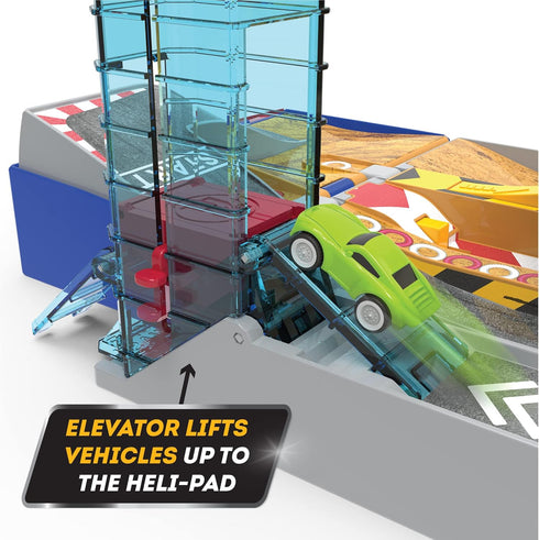 Driven by Battat Auto Shop & Race Track Playset - 80-Piece Collapsible Set with Tracks and Toy Cars