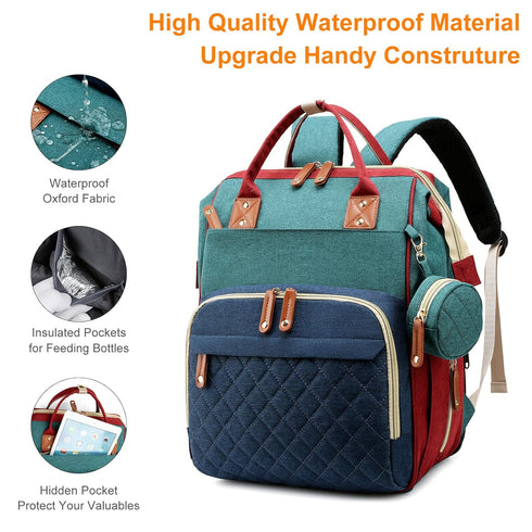 Awanhe Backpack Backpack Diaper Bag, with Changing Station, Waterproof Baby Bag for Boys & Girls, USB Charging Port