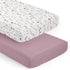 Sweet Jojo Designs 2-Piece Baby Crib Sheets Set (Boho Garden Purple Floral)