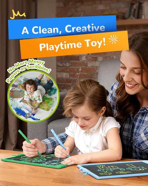 10 Inch 3-6 KOKODI LCD Writing Tablet, Colorful Toddler Doodle Board Drawing Tablet, Erasable Reusable Electronic