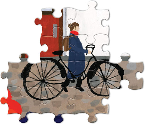 eeBoo: Piece and Love Whimsical Village 1000-Piece Square Jigsaw Puzzle for Adults and Families