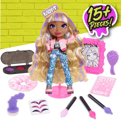 Just Play Art Squad Lady T 10-inch Doll & Accessories with DIY Craft Stencil Project, Toys for Kids Ages 3 Up