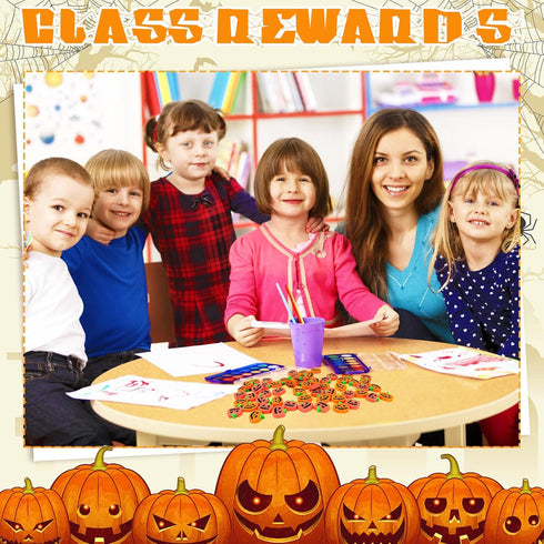 48 Pcs Halloween Pumpkin Erasers Bulk - Cute Novelty Pencil Erasers for Kids, School Prizes and Party Favors