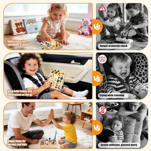 1-3 v2) Konijiwa Busy Board - Montessori Toys for Years Old Boys & Girls | Sensory Toys for Kids with Autism | Toddlers