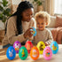 Menzcci 8 Pack Easter Plastic Shake Eggs Percussion Musical Maracas Easter Egg Shakers for Kids Toddlers Easter Basket