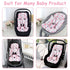 3 Set, 3 1 SWESEN Infant Car Seat Insert with Strap Covers Car Seat Head Support Baby for Girls, Soft in Baby Car Seat