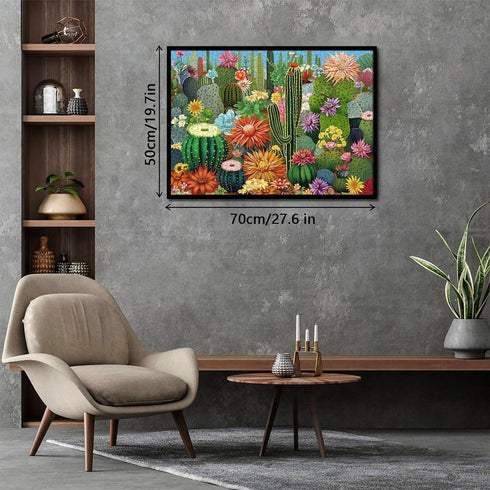Succulent Puzzles for Adults - 1000 Pieces Cactus Flower Garden Jigsaw Puzzles as Wall Art Decor