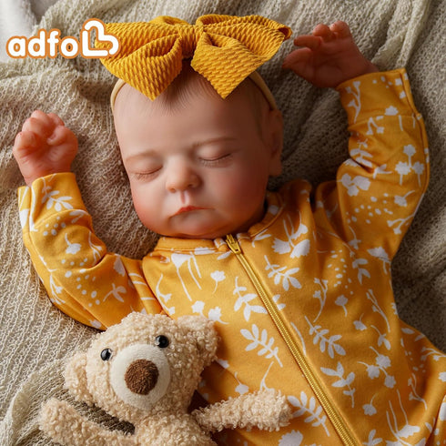 20 inch 3+ ADFO Lifelike Reborn Baby Dolls, Realistic Newborn Real Life Baby Girl Dolls Soft Full Body Vinyl Girl Baby