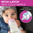 2 3+ 100% 2-Pack Chicco Duo Glass-Lined Baby Bottle Intui-Latch Nipple with Anti-Colic Valve, Stage Medium Flow