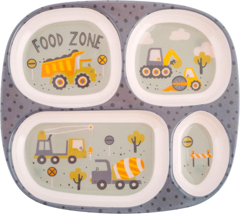 Stephen Joseph, Melamine Dinner Plate for Kids, Toddler Plastic Mealtime Divided Plates,
