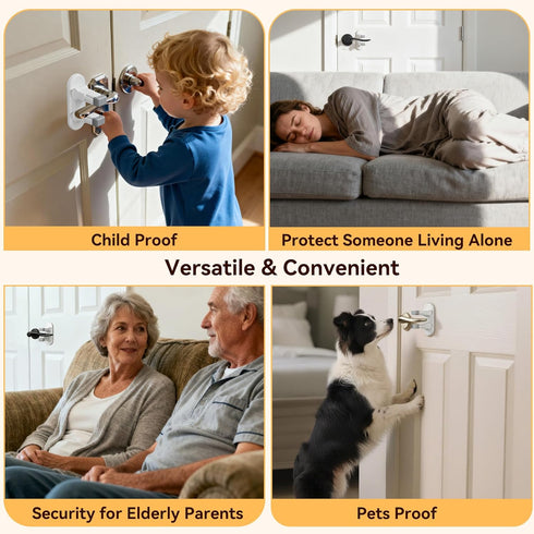 WILZEIMY 3M (White-2Pack) Door Lever Locks for Kids Safety, Strong Adhesive Baby Proofing Door Handle Locks, Durable