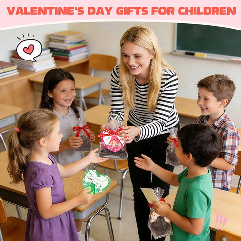 24 Pack Valentines Day Large Volcano Science Kit - Valentines Day Gift Cards for Kids, Volcano Erupting Experiment Toys