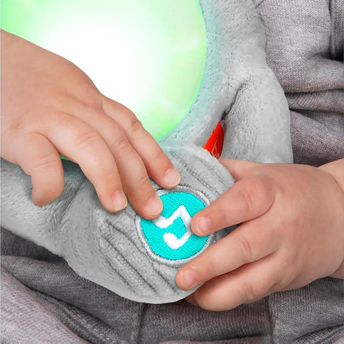 Bright Starts Hug-a-Bye Baby Elephant Stuffed Animal Musical Toy, Soft Soother for Newborns and Up with Songs & Lights