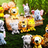 12 4" Pcs Mini Safari Stuffed Animals Bulk Jungle Plush Toys Giraffe Tiger Elephant Zebra Lion Forest Animals Keychains