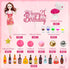 Mini Wine Bottles Cake Toppers With 12 Mini Wine Bottles 5 Mini Wine Glasses 1 Toilet Toy 1 Beauty Doll 21st Birthday Cake Topper for Celebrating Birthday 21st Girl Party (Brown)
