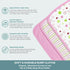 3 Pack 100% Spasilk Baby Cotton Burp Cloths for Newborn Boys and Girls, Pink Flower, One Size