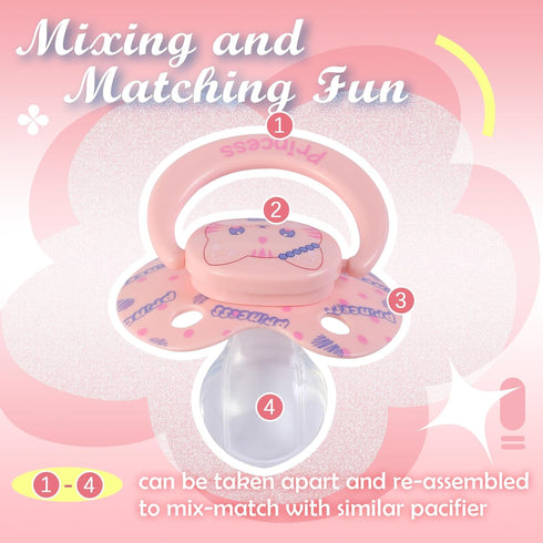 Large Pink Silicone Pacifier for Sleep and Anxiety Relief