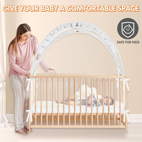 Zkaitoy Crib Tent to Keep Baby from Climbing Out - Crib Net to Keep Baby in - Pop Up Breathable Cribs Cover - Canopy