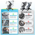 Universal Clear Stroller Rain Cover, No-Zip Waterproof Stroller Cover - Food Grade EVA & Frosted PVC, Baby Travel