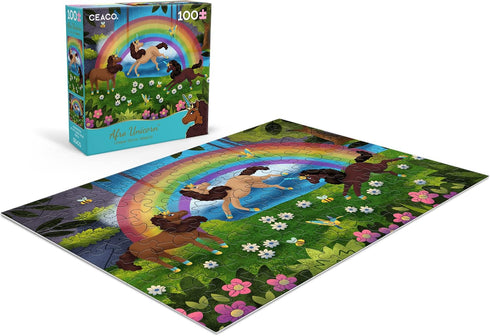 Ceaco April Showers - Afro Unicorn - 100 Piece Jigsaw Puzzle