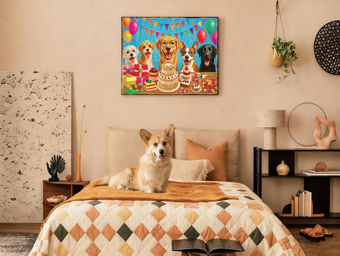 100 6-8 8-10, Piece Puzzles for Kids Ages Jigsaw Puzzles for Adults Seniors - Puppy Birthday Party