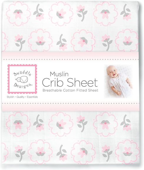 (28 52 inches), SwaddleDesigns Softest Cotton Muslin Fitted Crib Sheet, Toddler Sheet for Boys & Girls, Fits Standard