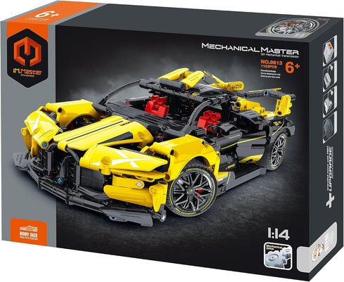 STEM Mechanical Transmission Engineering Building Toy, 1103 Pcs 1:14 Scale Super Car Blocks Take Apart Kit