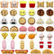 40 PCS Mini Food Plush Toy Set, Cute Small Stuffed Toy Keychain for Party Favors Goody Bag