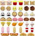 40 PCS Mini Food Plush Toy Set, Cute Small Stuffed Toy Keychain for Party Favors Goody Bag