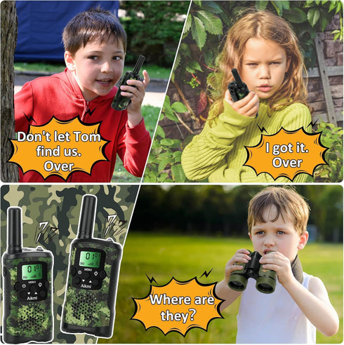 Walkie Talkies for Kids, 2 Way Radio, 22 Channel, 3 Miles Range, Outdoor Adventure Gifts for Ages 5+ (Green)