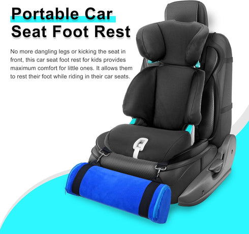 Car Seat Foot Rest for Kids - Booster Seat Pillow With Long Adjustable Strap - Convenient Supportive Accessory