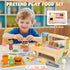 Sets Counter 56 3+ Foldable Wooden Play Food Sandwich with Storage, Pcs Pretend Play Kitchen Food Toy, Burger, Ice