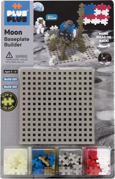 PLUS PLUS Baseplate Builder - Moon, Apollo 11 Space Playset, STEM Toy, Interlocking Mini Puzzle Blocks for Kids