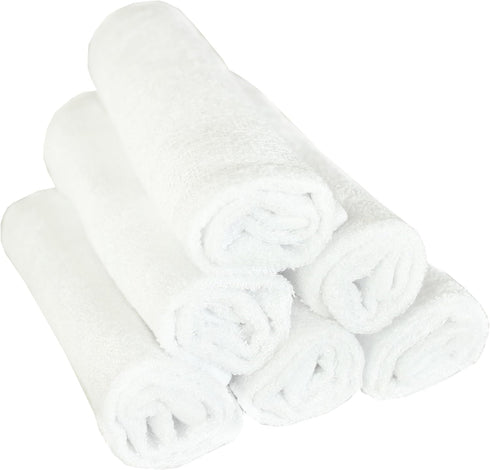 6 11" 11" Copper Pearl Ultra Soft Baby Bath Washcloths Premium Large Soft Dove (White) x Towels