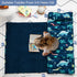 PHF Toddler Nap Mat with Removable Pillow and Minky Fleece Blanket, Dinosaur Design for Kids