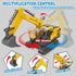 Dwi Dowellin Toys for 3 Year Old Boys, Excavator Toys with 6 Metal Racing Cars and 2 Engineering Vehicles, Foldable