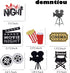Movie Night Cupcake Toppers Decoration Pack of 24 Glitter Cake Toppers for Birthday Party Baby Shower Theme Supplies