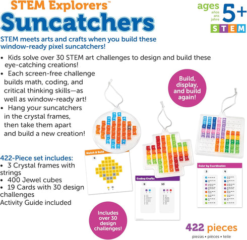 Learning Resources STEM Explorers Suncatchers Art Kit, Arts and Crafts for Kids Ages 5+, STEM Toys for Kids