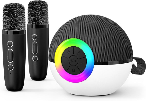 goopow Mini Karaoke Machine Speaker for Kids Adults, Portable Bluetooth Microphone Song Toys